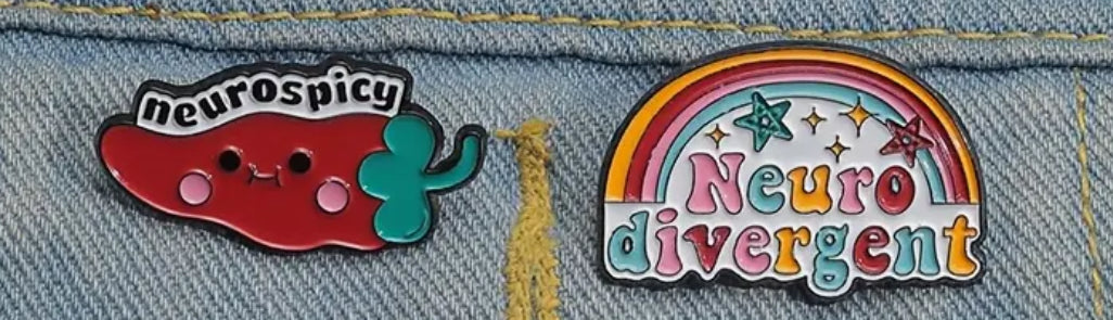 Neurodiverse badges (metal pins)