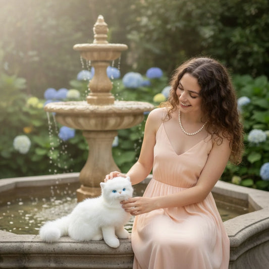 Pearl - Persian Cat - 34cm sitting, white