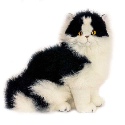 Angus (Piebald Cat - 34cm Sitting, Black And White)