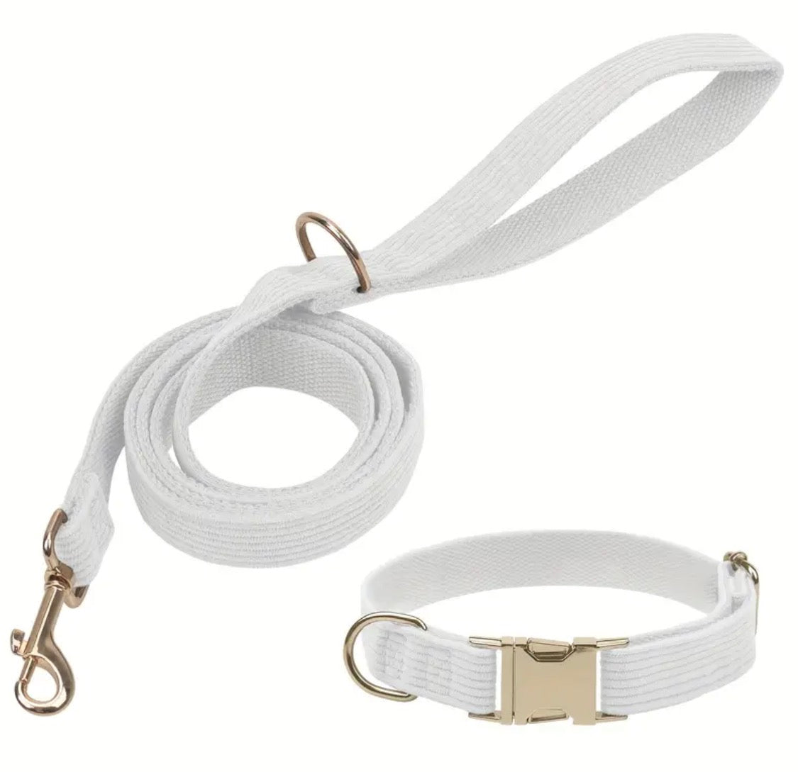 Corduroy Collar and lead set (2 pce)