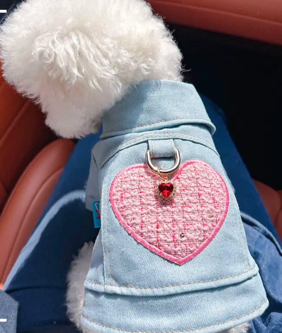 Denim Jacket with hearts