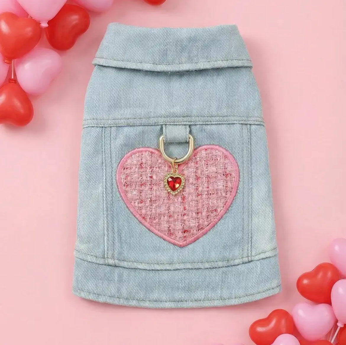 Denim Jacket with hearts