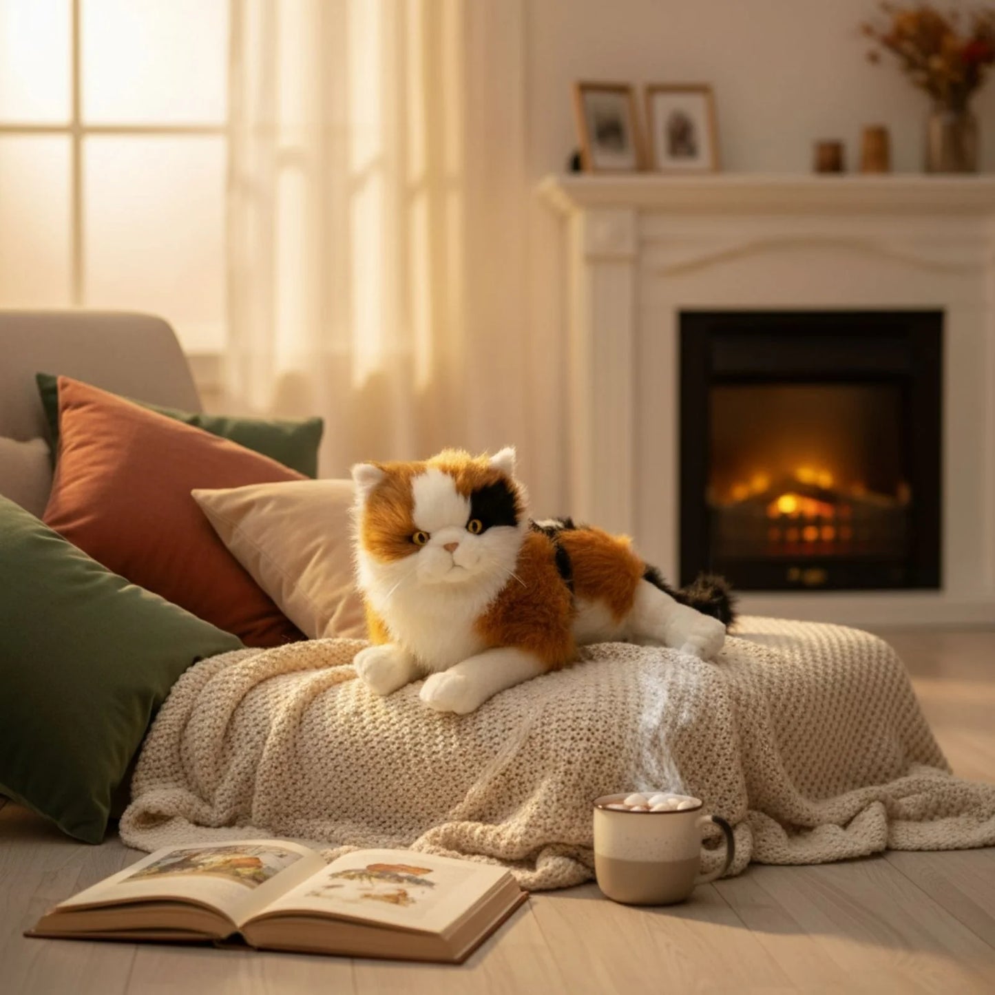 Marmalade - Calico Cat - 38cm Lying