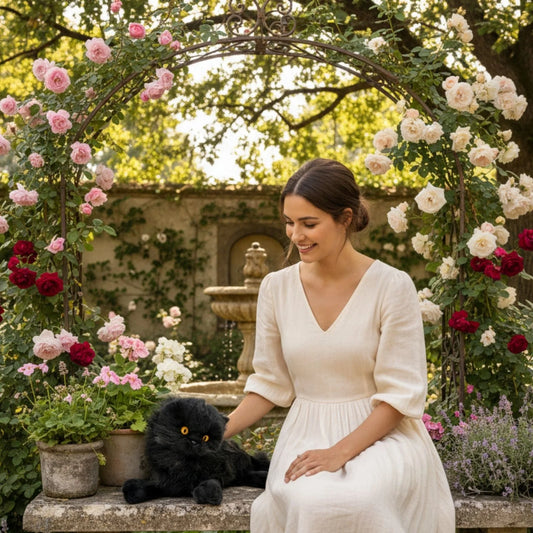 Onyx - Black Cat - 38cm lying