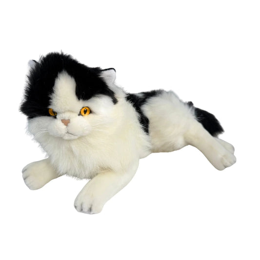 Woodrow - Piebald Cat - 38cm lying, black & white